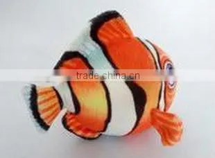 factory wholesale realistic 3D plush clown fish toy 3D printing plush material clown fish toy stuffed animal fish toy