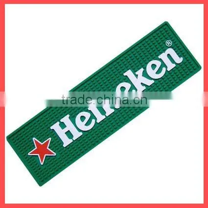Eco-friendly hot selling soft pvc logo bar mats for promotion use