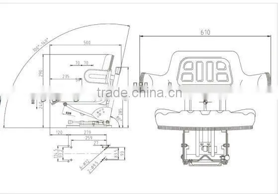 Wrap around Red PVC Tractor seat for sale