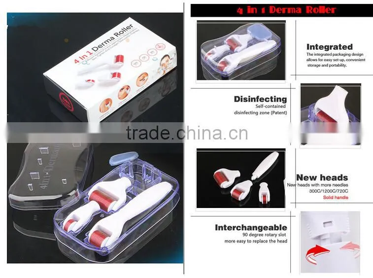 Hair loss treatment 4 in 1 dermaroller, micro rolling system with CE certificate-L013C