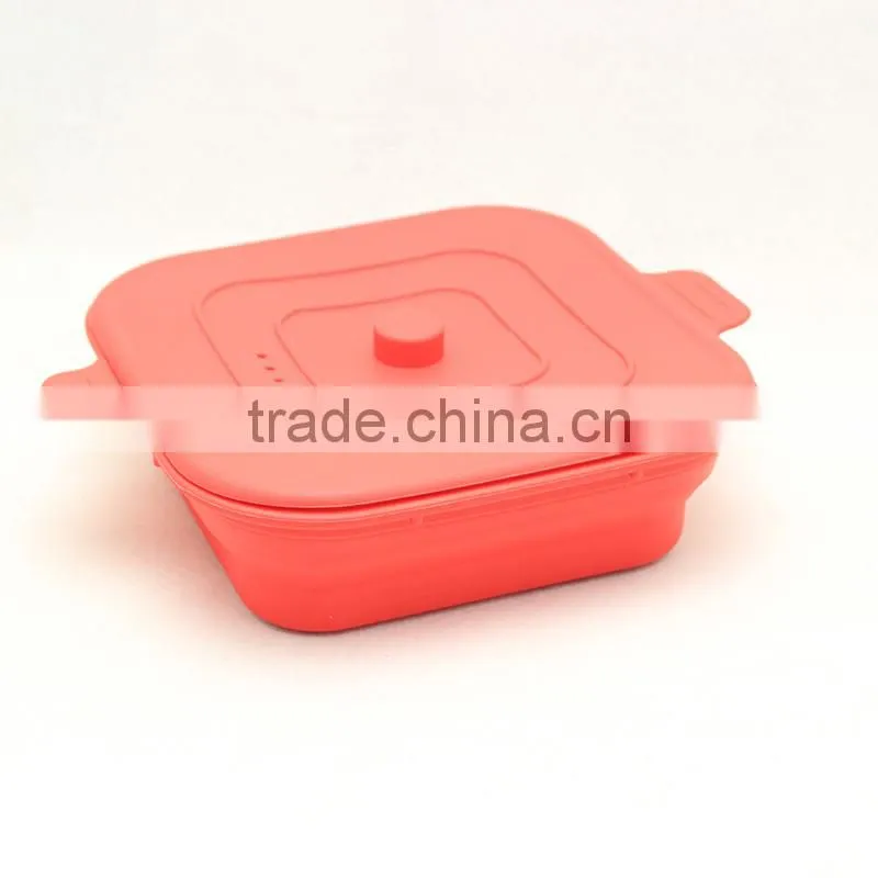 Square Shape Silicone Bowl with Lid