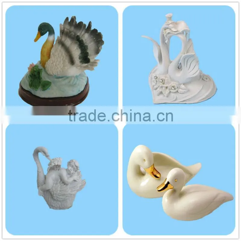 Vintage Resin White Wedding Favors Swans Figurine