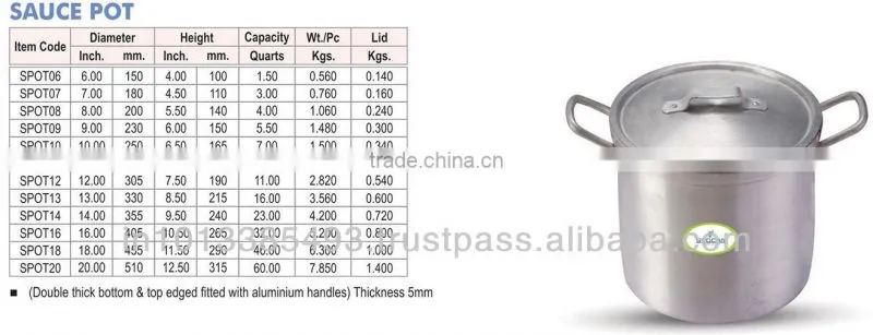 Aluminum Sauce Pot with Lid