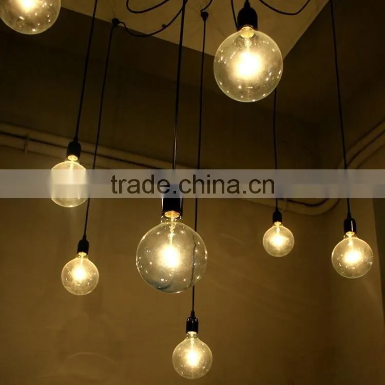 2016 New Modern Bell Glass Pendant Lights Industrial Style Pendant Lamp Edison bulbs Lighting hanging Dining room lamps