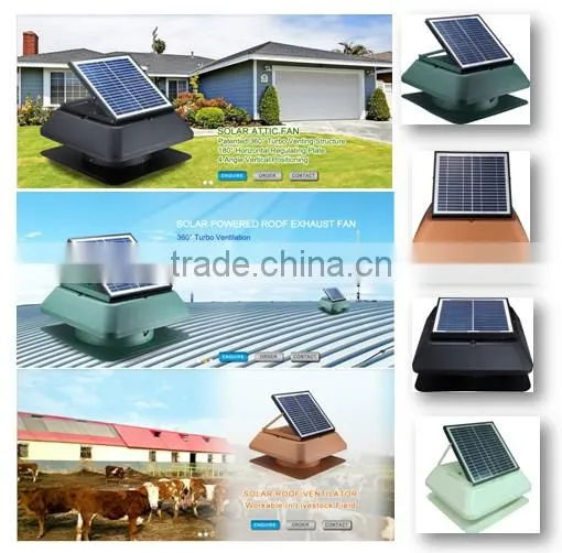new type solar ceiling fan roof mounted outdoor solar DC powered air ventilation attic fan