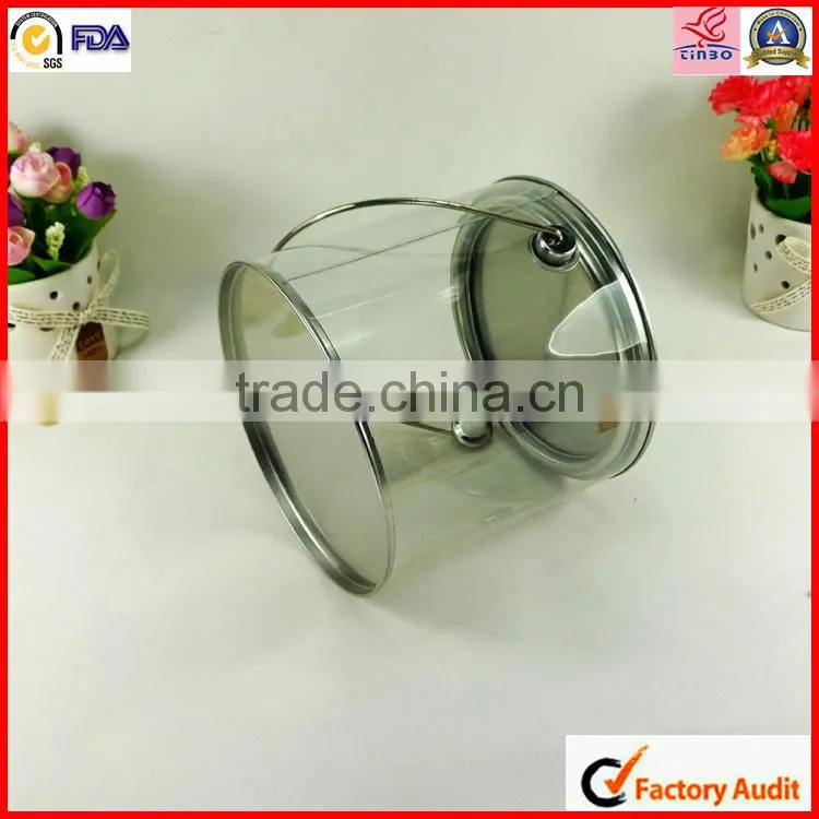 tin lid round pvc clear plastic box with lids