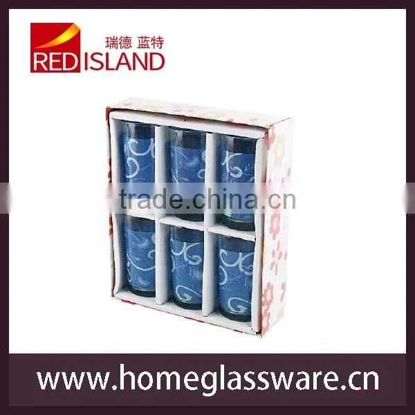 10oz glass with printing designs,water cup,printed glass cup