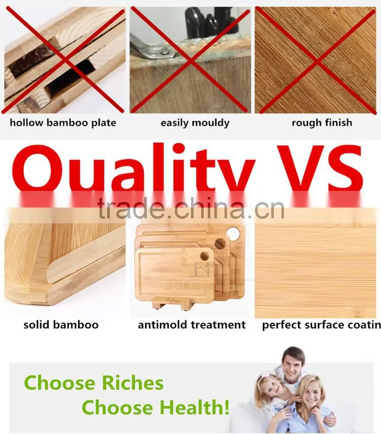 Natural Bamboo Cutting Board with Silicone Edges