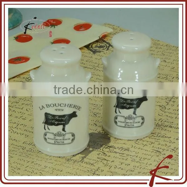 ceramic bird design salt pepper pots with handgrip