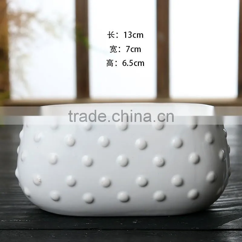 New design succulent samll white ceramic flower pots wholesale