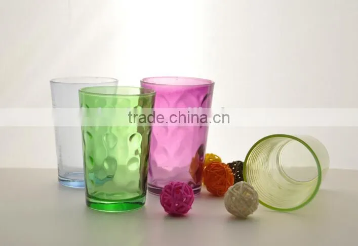 2016 new colored tumbler glassware cheap glass cup