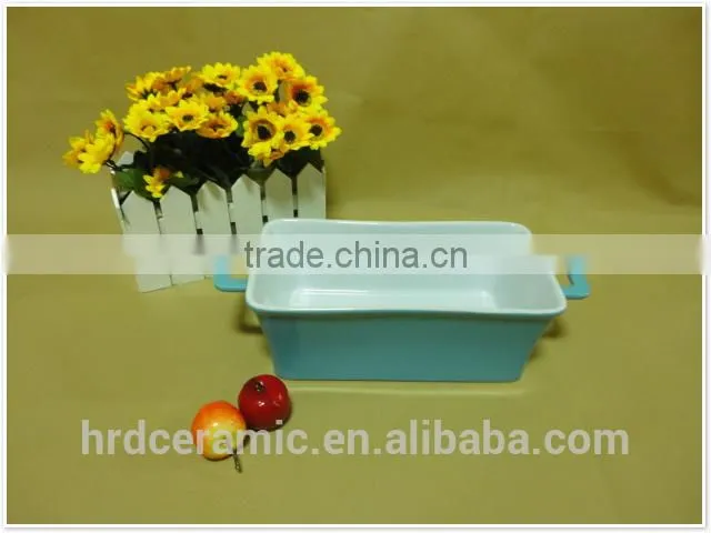 2014 daily use porcelain ceramic bakeware with two handle