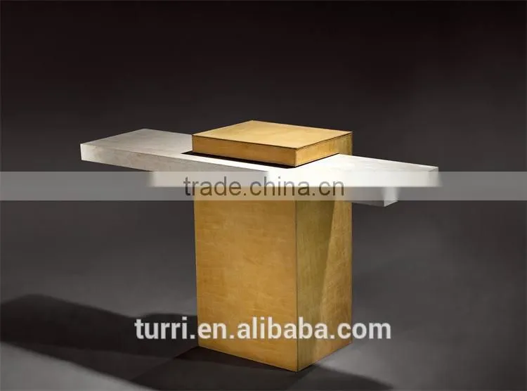 Modern white and yellow veins all marble combined console table