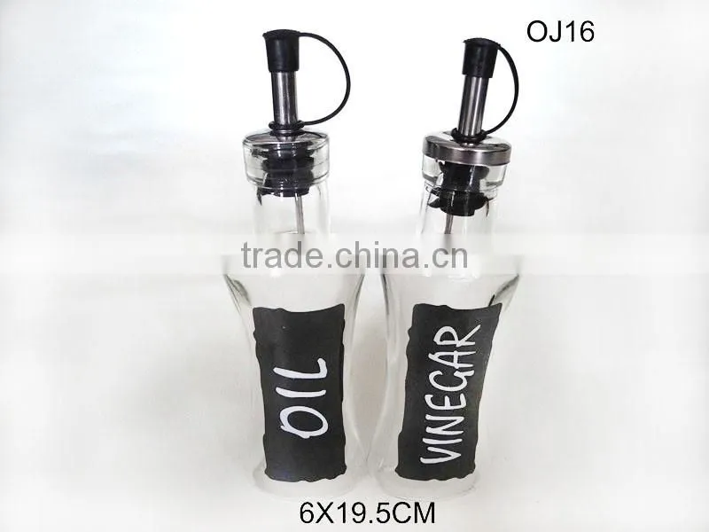 clear square glass oil bottle vinegar bottle