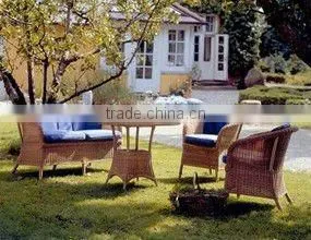 PE rattan sofa set with round table garden furniture
