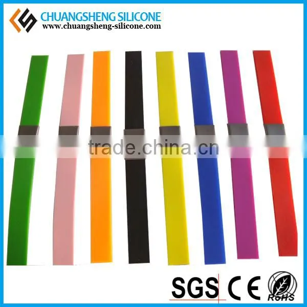 Ebay hot selling silicone steel piece bracelet, silicone jewelry, Unique QR code printing bangles