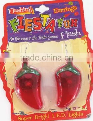 hot chili pepper flahsing led light up earrings