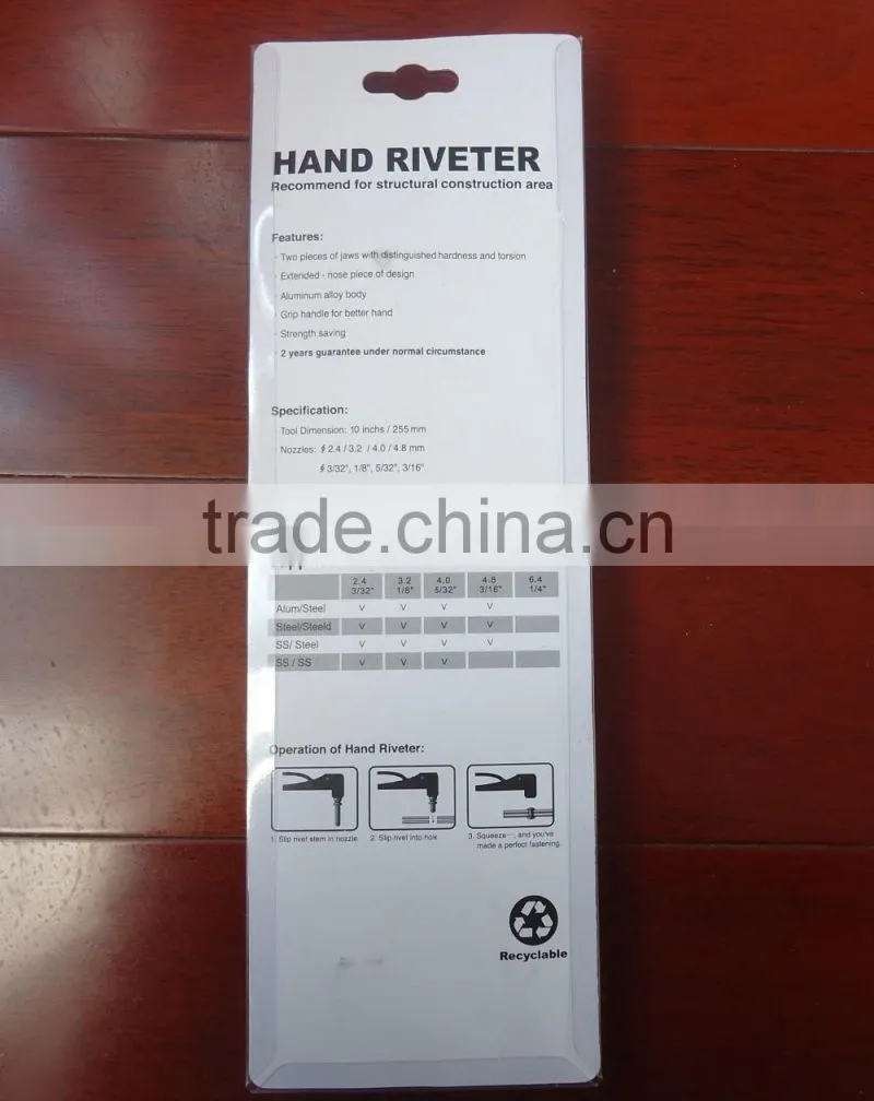 High quality aluminum alloy 10'' Riveter Gun Hand nut riveter