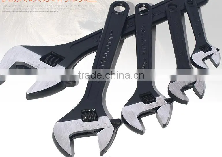 Berrylion 15"/375mm Adjustable Wrench Black Polished Adjustable Wrench