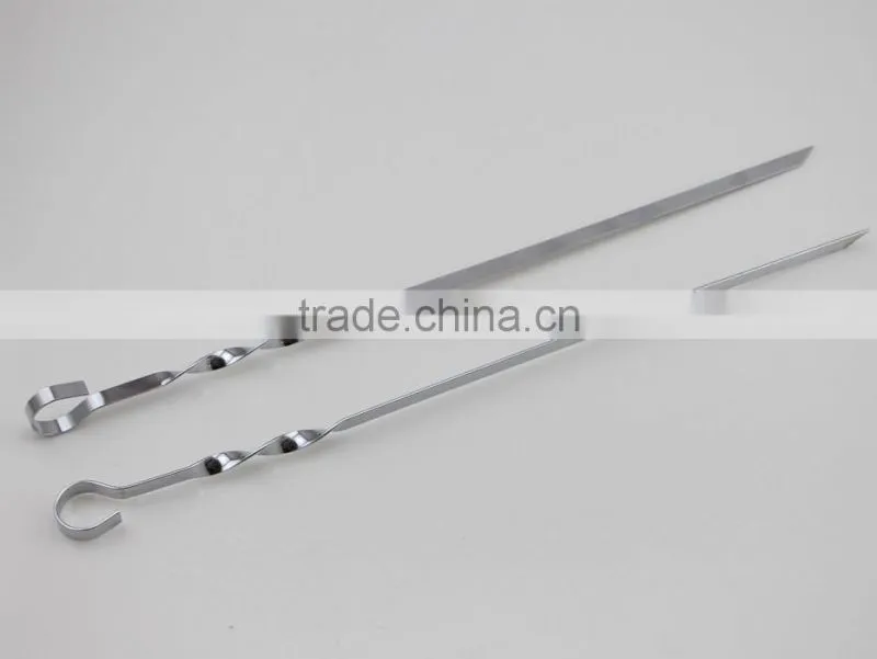 Stainless Steel Grilling Kabob Skewers with Ring-Tip Handle
