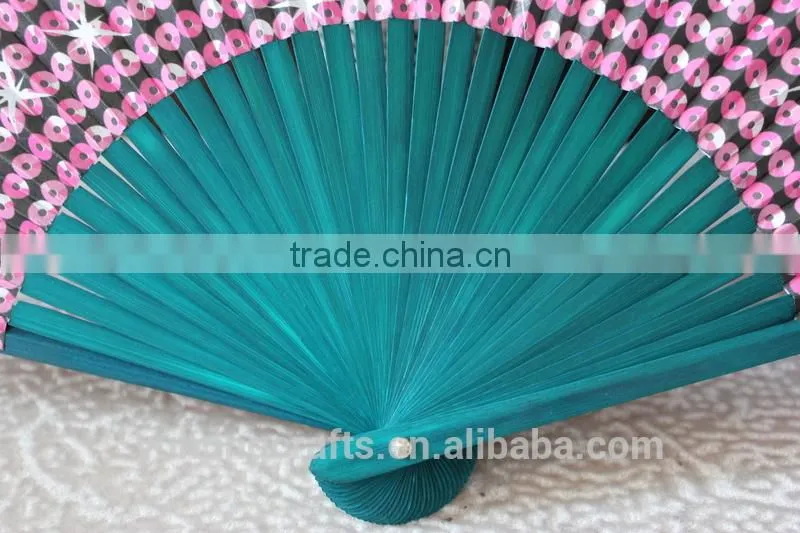 2015 new and cute bamboo paper hand fan for advertising