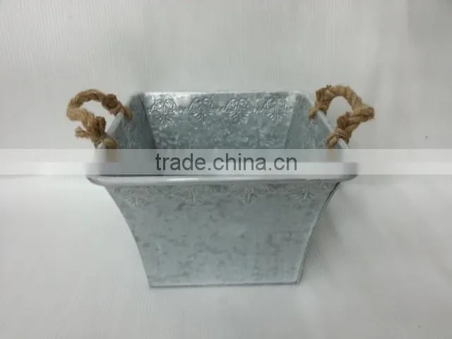 2016 New grey/white wash Metal/tin flower planter pots