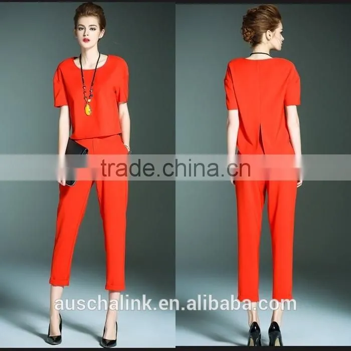 new model ladies red fashion office pants customized factory price
