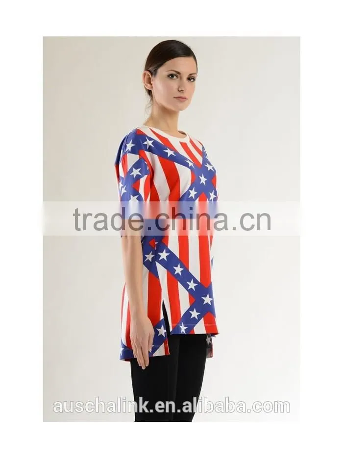 hot sale custom 100 combed cotton t-shirts with star printing