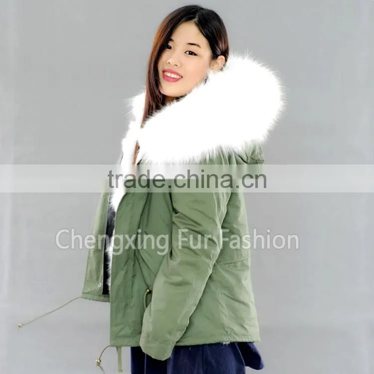 CX-G-P-01 High quality winter durable windproof Genuine Fox Fur Parka for Ladies