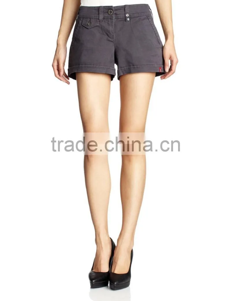 Stylish dark gray Customized High Quality office lady jeans Hot Shorts Wholesale