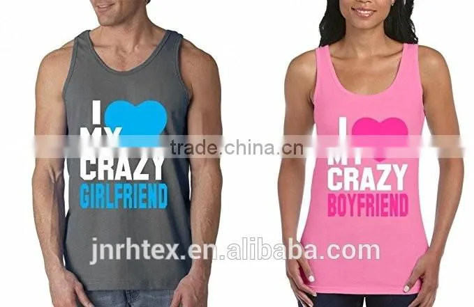 Custom cotton blend mens womens silk screen printing tank top