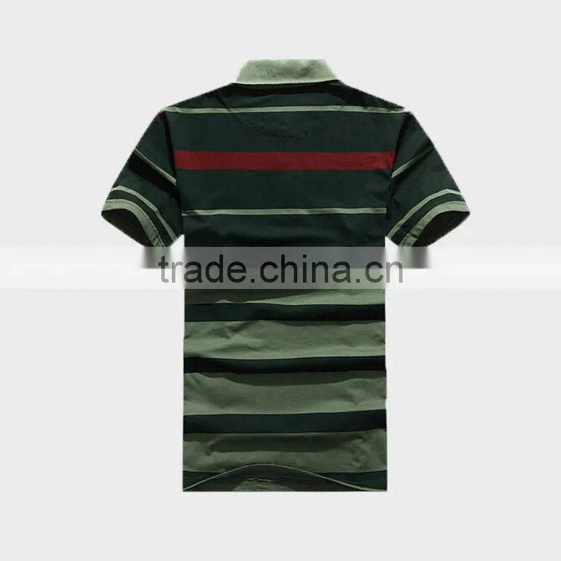 army green short sleeve plain polo shirt for men