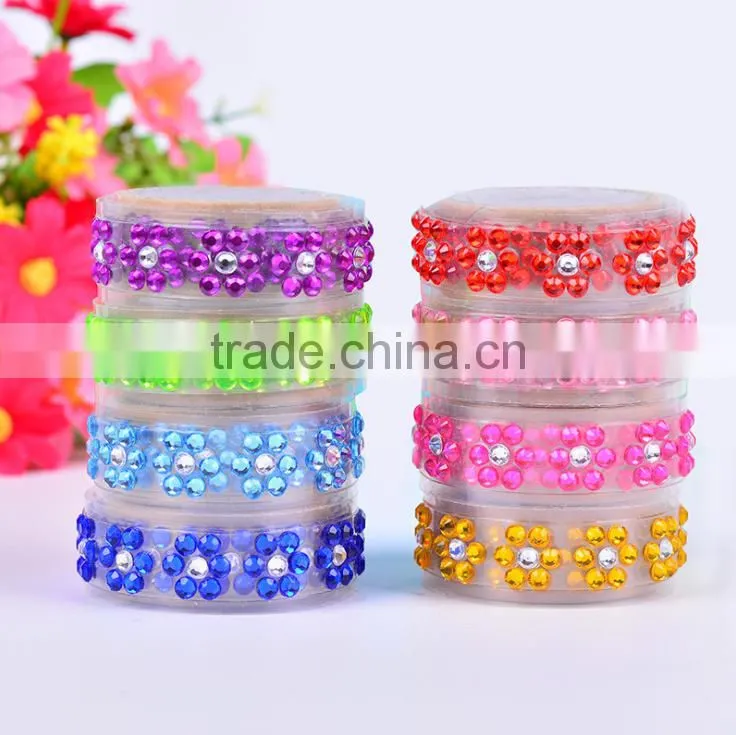 1.5cm*1m floral bling rhinestone deco tape for craft decoration