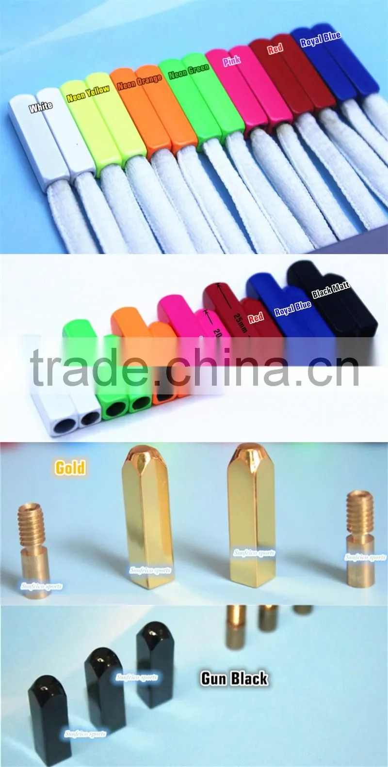 Blue Metal Aglet Tips for Trainer Sneaker Shoe Lace - High Quality DIY Repair Replacement Ends 11 Colors Choices - Accept Custom