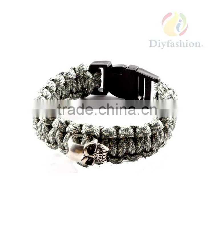 China Supplier Adjustable Stainless Custom Double Anchor Bracelet Paracord PC6017-3