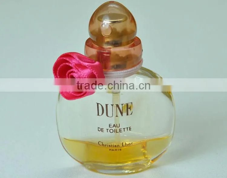satin ribbon rose for perfume bottle