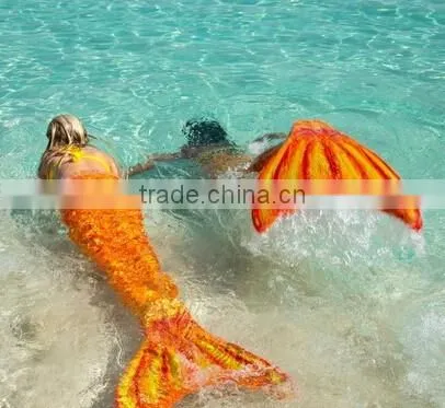 kids fancy mermaid swimsuit, mermaid tail with monofin for swimming