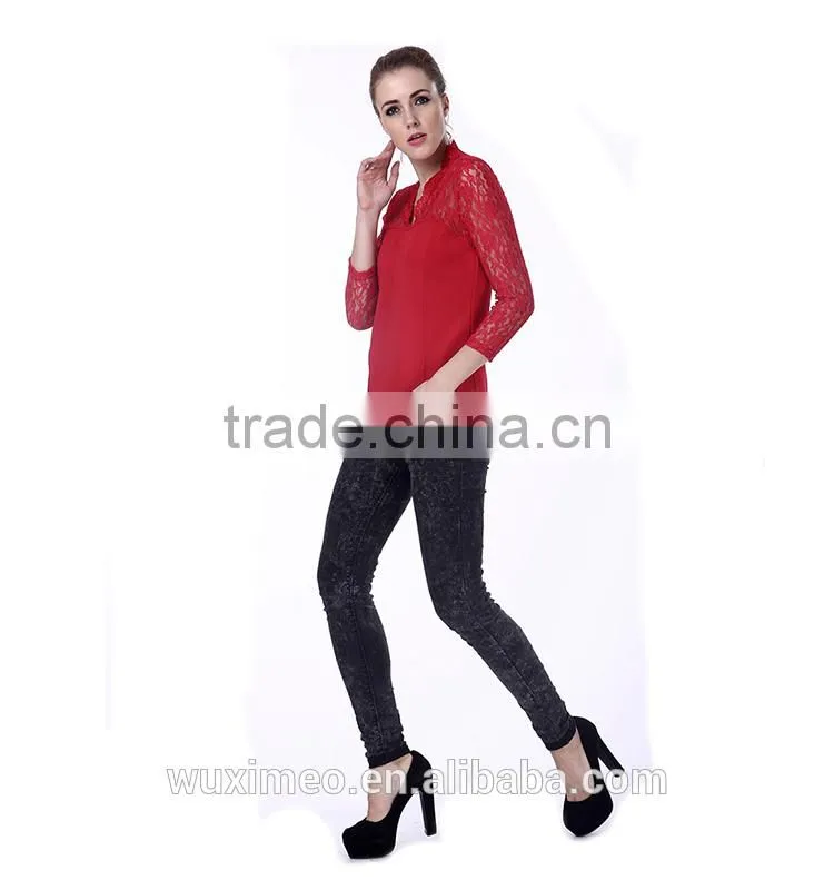 China Most popular top sell patterned blouse for lady