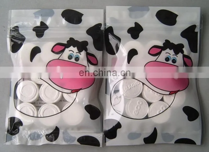 100%rayon mini coin compressed Tablet tissue/coin magic mini tissue