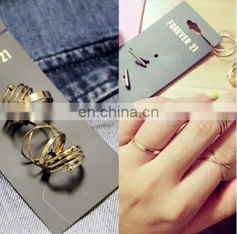 Punk Gold Silver Stack Above Knuckle Ring Band Midi Finger Rings Set 6PCS/Set