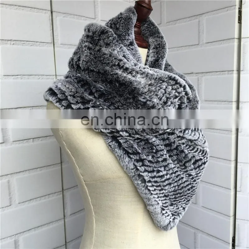 2015 High Quality Market Sell Luxury Brand Hand Knitted Rex Rabbit Fur Scarf Winter