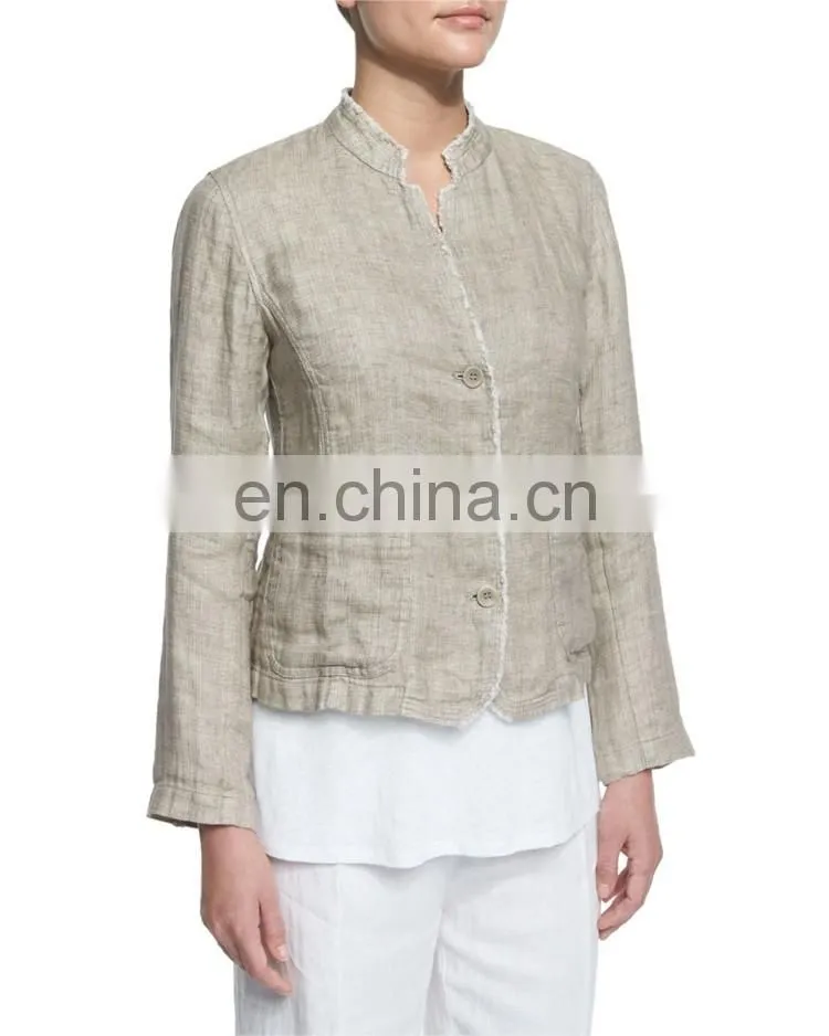 italian linen women winter jacket