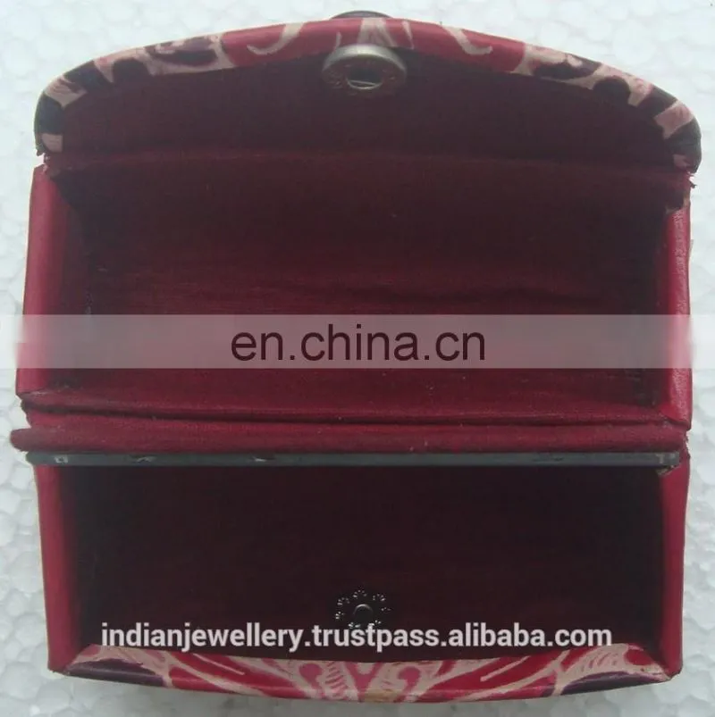 Embossed leather lipstick cosmetic mirror case manufacturer exporter