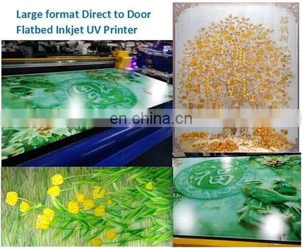 Double head 2 meter size Glass uv faltbed printer