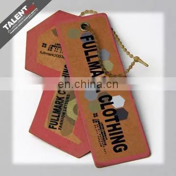 custom new china design clothes brand printed paper hang tag