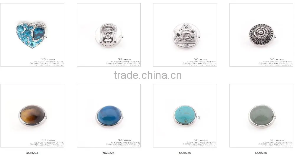 Fashion alloy finger ring snap button jewelry