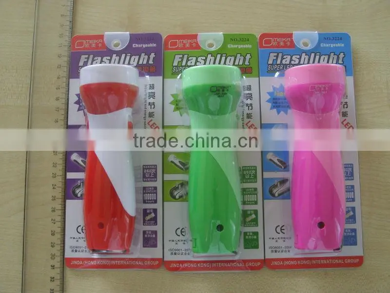 rechargeable led flashlight OMK 3224 pink led flashlight