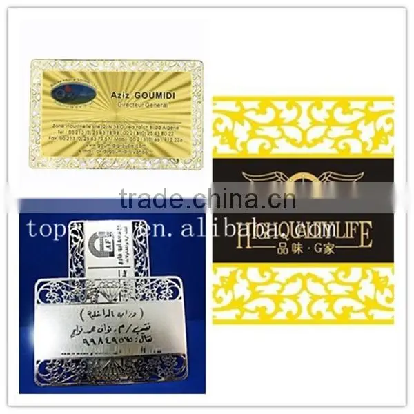 Silver Stainless Steel Metal Business Card with Hollow Logo