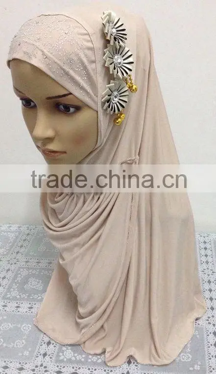 A578 New 3 flowers lady's muslim long one piece hijab