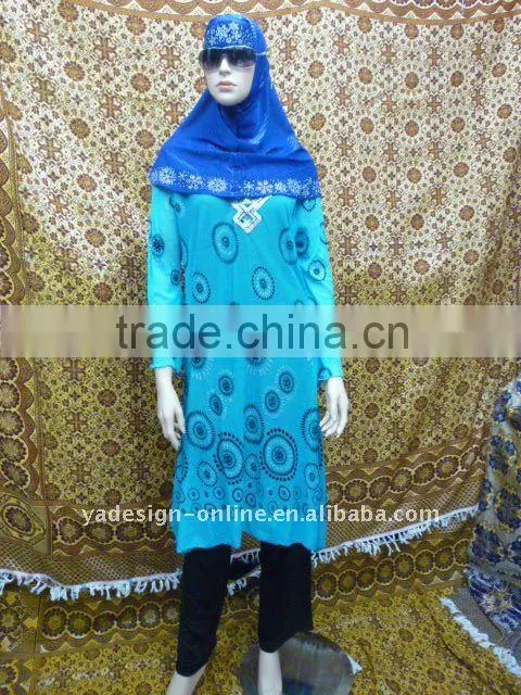 C206 Popular Arabian Islamic muslim abaya with caps
